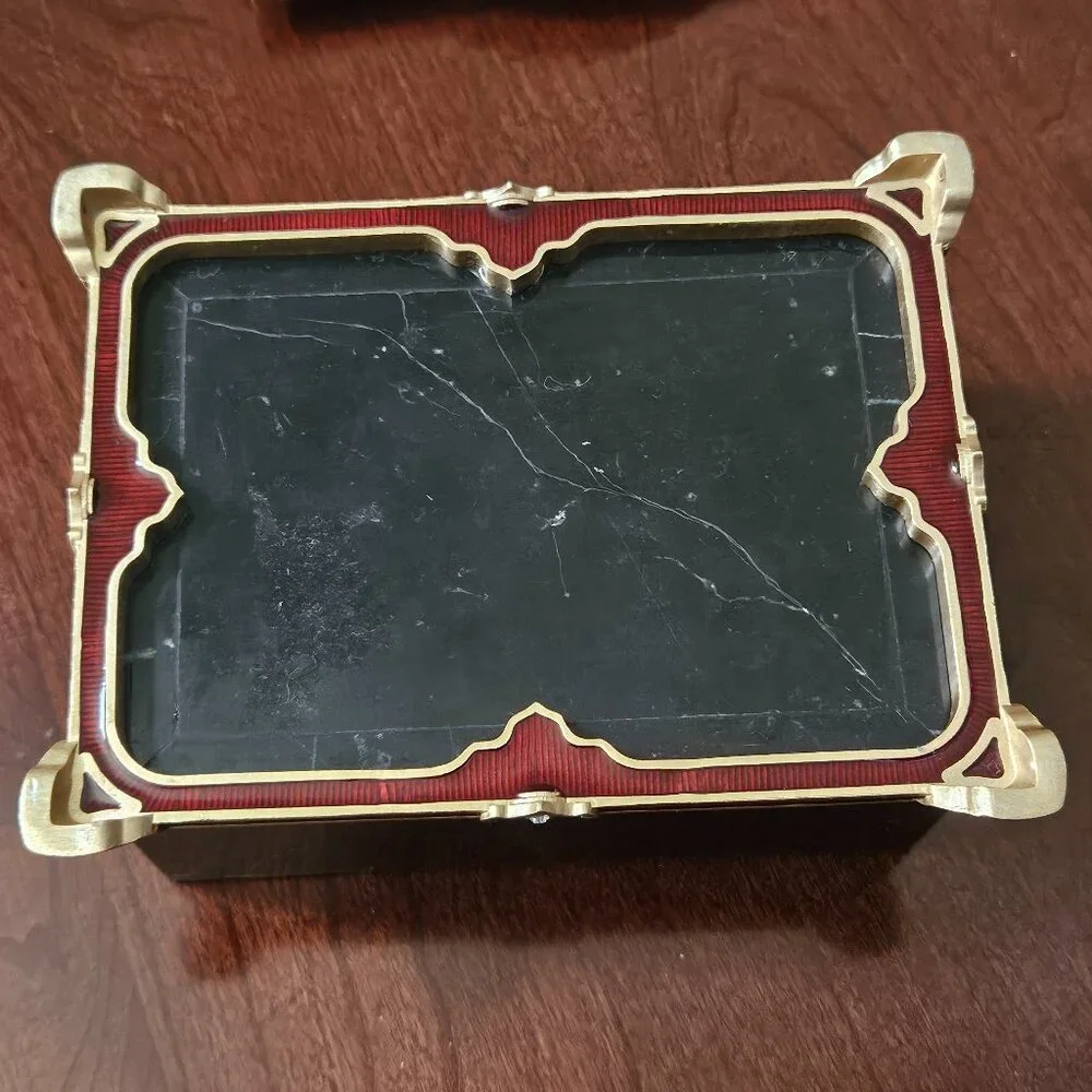 RARE 2n1 JAY STRONGWATER TORTOISE JUNGLE ENAMEL CRYSTAL JEWELRY PHOTO BOX OBJET